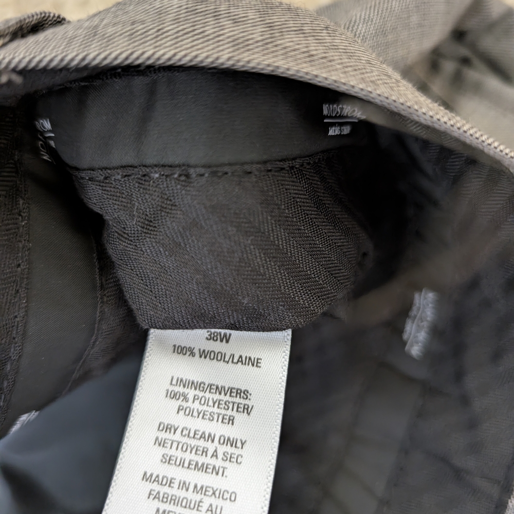 Nordstrom Men's Shop Grey Wool Dress Pants in Size 38W